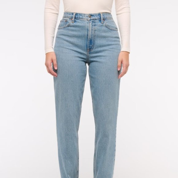 Abercrombie & Fitch Jeans Size 16 Curve Love 90s Slim Straight Ultra High Rise - Picture 3 of 11